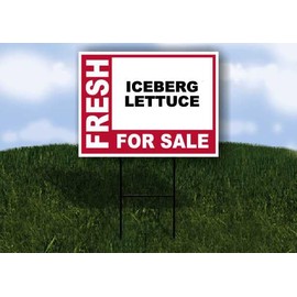 ICEBERG LETTUCE Fresh For Sale Pink 1 Single Sided 18x24 in Yard Road Sign w/stand