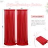 FANPROMS Red Sheer Backdrop Curtains 5x10ft 2 Panels Chiffon Fabric