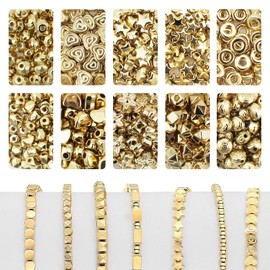 Beads for Bracelets, Spacer Beads, Pack of 1000, Metal Beads, Spacer Beads, Beads for Threading DIY Bracelets, Jewellery, Crafts, Jewellery Making, DIY Necklace (Rose Gold)