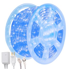 CHORLED Waterproof LED Rope Lights, Connectable & Flexible with 8 Modes, Outdoor Lighting for Deck, Garden, Pool, Patio & Christmas Decor (Blue, 50ft)