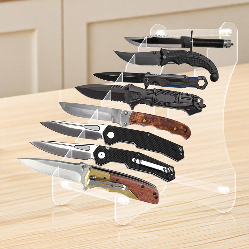 awagas Acrylic Knife Display Stand, Dagger Stand Clear Knife Display