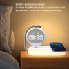 Luocute Bedside Lamp with Alarm Clock, 15W Wireless Charging USB
