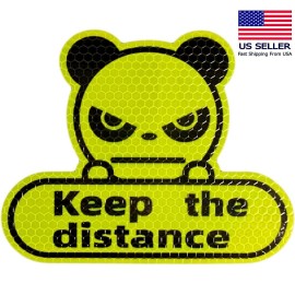 biinfu Keep the Distance Reflective Bumper Sticker Car Safety Eyes (Neon Yllw)