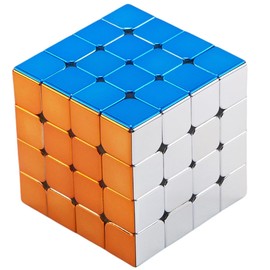 Bukefuno Cyclone Boys 4x4 Magnetic Mirror Reflective Cube Puzzle,Stickerless Magnetic Version 4x4x4 M Shiny Magic Speed Cube Toys