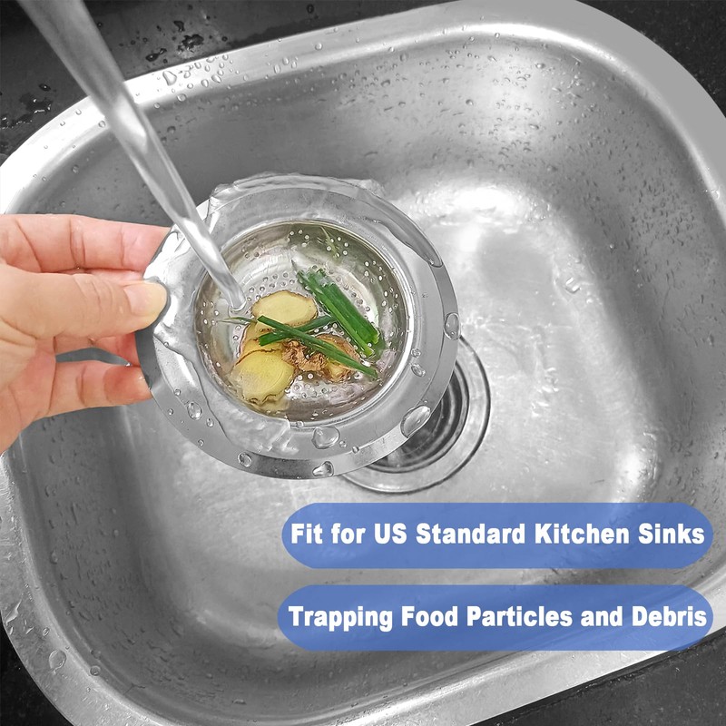 Sink Drain Strainer,2 Pack Stainless Steel Kitchen Sink Strainer,4.5" Diameter