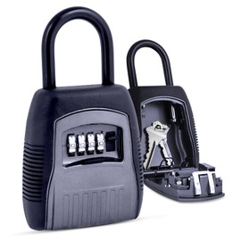 KeyGuard SL-502 Dial Combination Lock Box | Portable Shackle LockBox for Outside | Fits House Keys, Car Keys, Fobs, Credit Cards/IDs & More | Keypad Safe Box, Digital Push Button Combination Lock