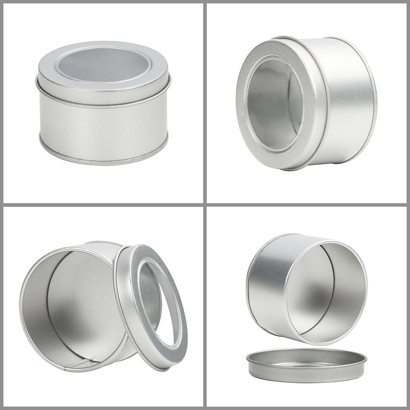 Small tin cans with lid, round metal cans with lid,