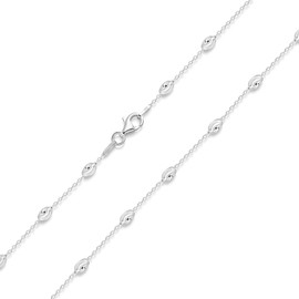 MATERIA by Matthias Wagner Women's Necklace with Balls 925 Sterling Silver Chain K90, Sterling Silver