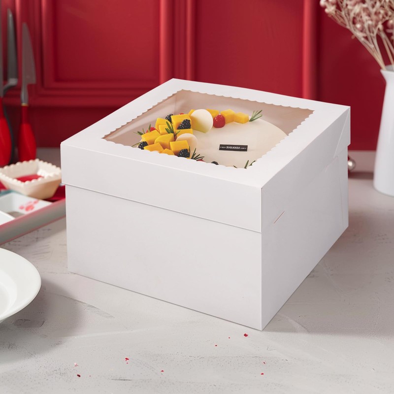 Septo Cake Boxes,12x12x8 Inches 10pc White Bakery Boxes Cake Boxes