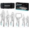 DURATECH 6PC Locking Pliers Set Long Nose Curved Jaw C-clamp