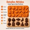 Molde De Silicona Halloween Con Papel Encerado Impreso