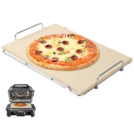 OG900 Pizza Stone with Rack for Ninja Woodfire OG800/OG900 Series XL Grill Accessories, Rectangle Baking Stone for Ninja OG850 OG951 OG952 Pro Connect XL Grills, Pizza Accessories for Pizza Oven