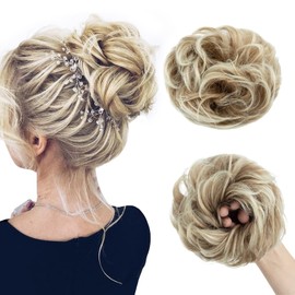 Messy Bun Hair Piece Fake Hair Bun Hair Scrunchies for Women Hair Buns Hair Piece Messy Bun Hair Bun For Women - Coffee Brown to Bleach Blonde