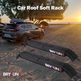 Drytuns Surfboard Rack for Car, Paddle Board Car Rack, Surf Racks for Cars, Universal Soft Roof Racks for Kayak SUP Canoe, Complete Set