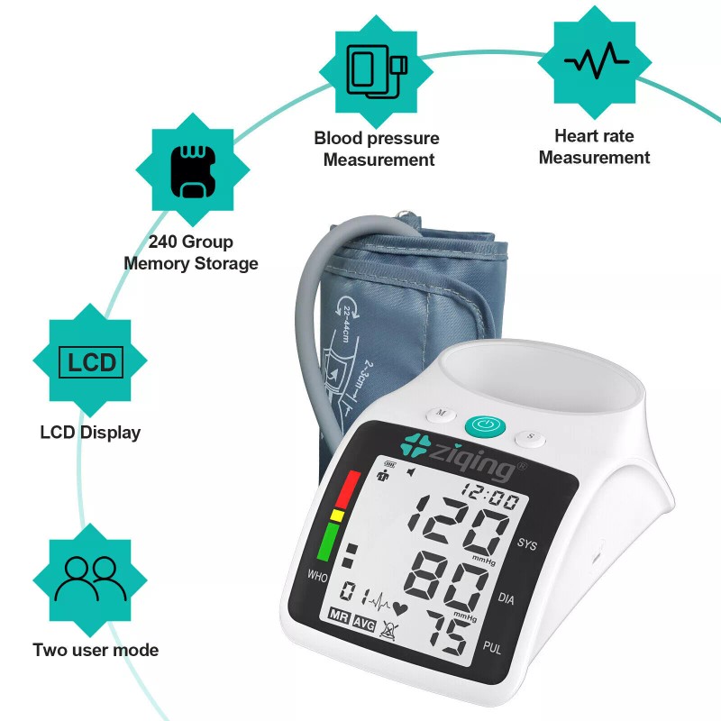 ZIQING Automatic Upper Arm Blood Pressure Monitor Digital Machine Meter
