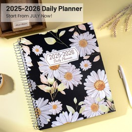 CAGIE Planner 2025-2026 Monthly (July 25-June 26), 12 Month Academic Planner 8.5"x11", Large Daily Planner with Hourly Timeslot, Monthly Tab, Spiral Binding, Bookmark, Black