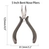 Sunnyclue 5 Inch 45 Degree Curved Pointed Nose Pliers Curved