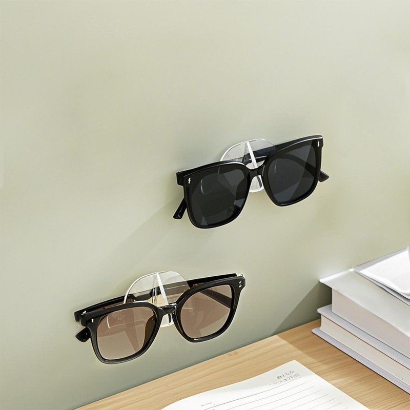 Dexprosy 6Pcs Wall Mounted Eyeglass Holder – Clear Sunglasses Storage