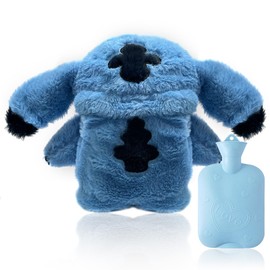 Anime Hot Water Bottle Cuddly Toy, Hot Water Bottle Children, Removable and Washable Hot Water Bottle Animal with Cover, Plush Hot Water Bottle Cartoon Gifts for Boys Girls Family Friend