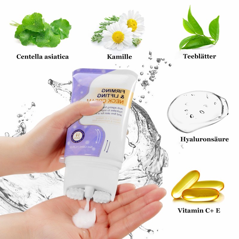 Soleneva Neck Cream mit Vitamin C & Hyaluronsäure, Straffende Hals-