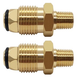 Joywayus 2PCS Brass Soft Nose POL Propane Gas LP Tank Adapter with 1/4" NPT Male Fitting Full Flow for Regulator Hose