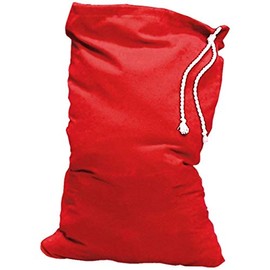 Red Plush Santa Claus Toy Bag with Drawstring – One Size