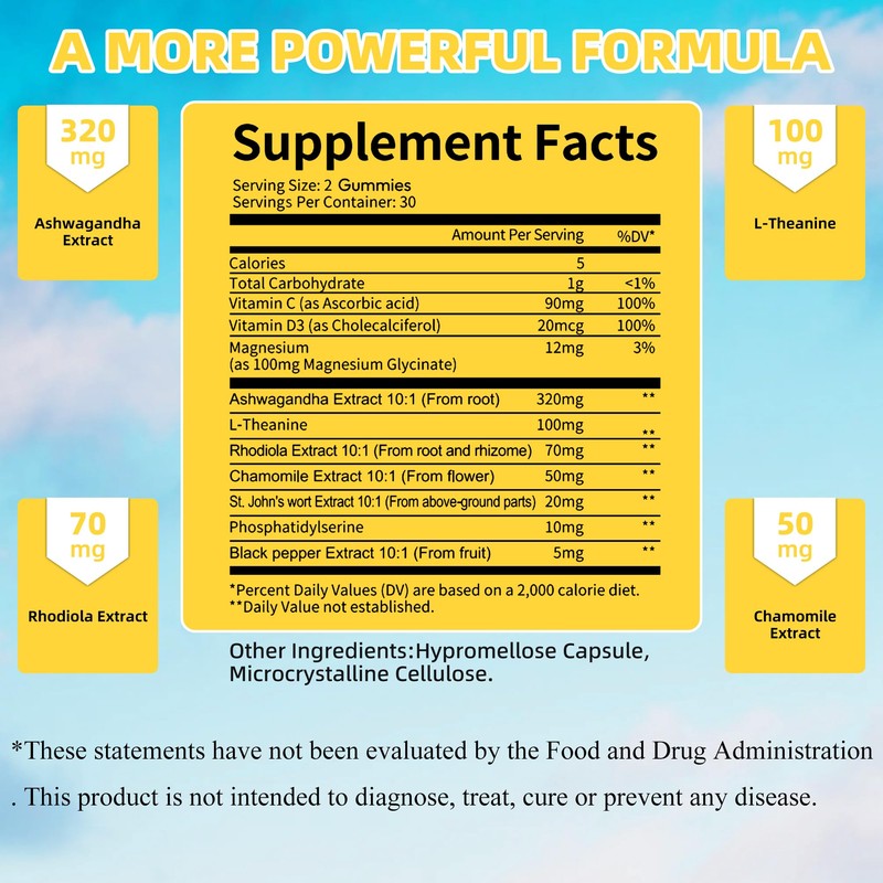 Cortisol Supplements Gummies for Women 2 Pack,Cortisol Reducer