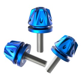 PJMTCUSTOM Blue Aluminum Rear Fender Sole Seat Bolt Hardware Screws Hardware Fits for Harley Davidson Softaiil Touring Dyna XL (Blue)
