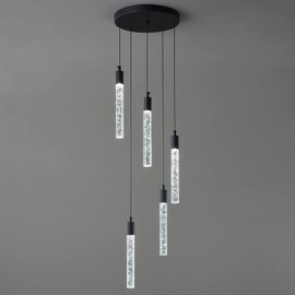 zhllmq Modern Light Fixture Kitchen Island Pendant Light Dimmable LED Black Mini Pendant Lighting Dinning Room Living Room Kitchen Black Pendant Lights（5-Light）