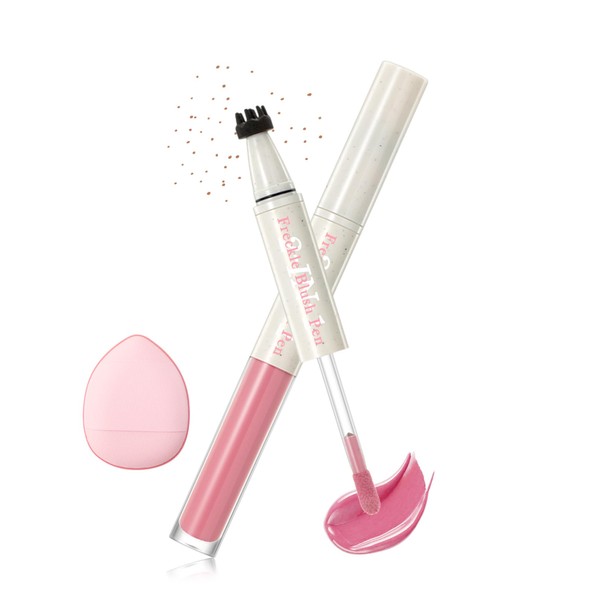 Blush Freckles Pen für Cheeks, 2 in 1 Rotbraun Sommersprossen