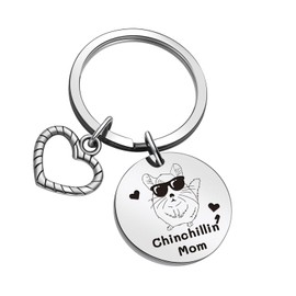 ZQEOU Chinchilla Mom Keychain Chinchilla Owner Gift Chinchilla Lover Jewelry Chinchilla Mommy Keychain Chinchilla Gift Chinchilla Animal Keychain Chinchilla Stuff Chinchilla Mother Jewelry