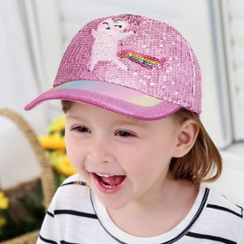 Gifts Treat Children's Baseball Cap Summer Sun Hat Boys Girls Animal Design Cap, Sequins Em Cat