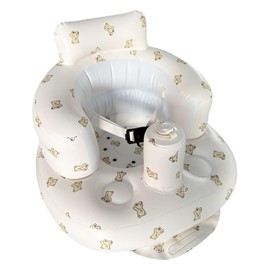 WJWINER Inflatable Baby Seat for Babies from 3 Months, Baby Seat, Baby Seat Aid with Harness, Baby Sofa Seat, Baby Floor Seats, Portable Inflated Dining Chair for Baby (Small Bear)