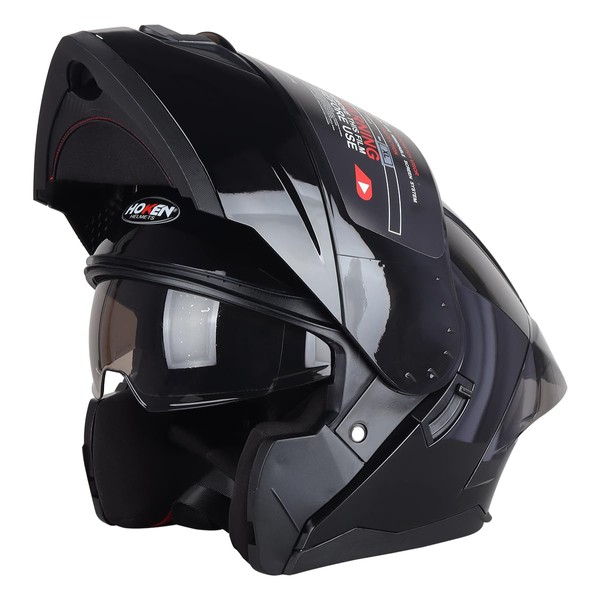 Hoken Helmets - Flip up Double Visor with Black Visor,