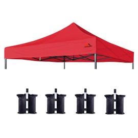 SCOCANOPY Commercial 8x8 Canopy Replacement Top, 100% Waterproof, Fits Most 8x8 Standard Canopy Frames with Straight Legs, Red