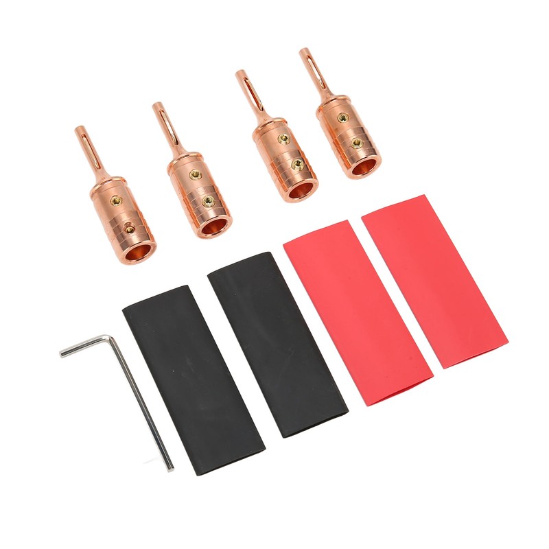 4Pcs Speaker Banana Plugs Pure Copper Male Speaker Wire Connector