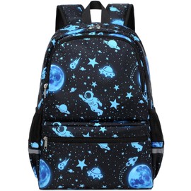 JIANYA Kids Backpack for School Boys, Space School Bag for Elementary Kids Children Boys Backpack with Lunch Box, Black Travel Back Pack Bookbag for Kids Boy