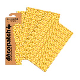 Decopatch Paper No. 709 Yellow Flowers 395 x 298 mm Pack of 3
