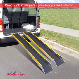 Ruedamann 60" Aluminum Shed Ramps for Lawn Mowers, 1PC 5' Long Lightweight Sturdy Non-Slip Loading Ramps with Grit-Coated Surface, Truck Bed, Motorcycle, ATV, UTV, Trailer, 600 lbs Capacity