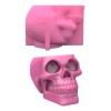 Molde De Resina Para Maceta Calavera Con Flor En Silicona