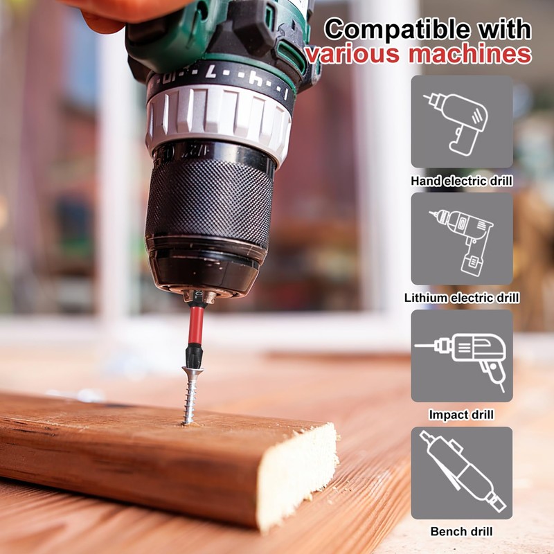 6 Pcs Magnetic Screwdriver Bit Sets, Phillips PH2 Anti-Slip and