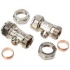 Plumb Pak Compression Isolator Valve 15mm Chrome - Pack of