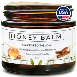 Really Good Blends - Tallow and Honey Balm, Organic Body Butter, Grass-Fed Beef Tallow for Skin, Soothing All-Natural Moisturizer for Body and Face | Made in USA - 2 oz (Sandalwood Vanilla)