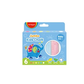 KEYROAD Gessetti colorati Jumbo per bambini - Scatola con 6 colori - Non contiene tossici - Gessetti lavabili - Ideale per disegnare su lavagna - Materiale scolastico