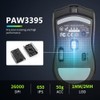 DeLUX Gaming Maus Kabellos, mit PAW3395 Sensor 26000DPI, Tri-Mode, Huano