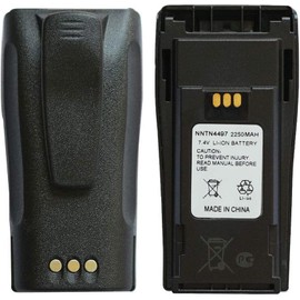NNTN4497CR 7.4V 2250mAh Li-ion Battery High-Capacity Compatible for Motorola Radio NNTN4496 NNTN4497 CP040 CP150 CP200 CP200D CP200XLS CP250 EP450 DEP450 PR400 GP3188 GP3688 with Belt Clip