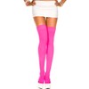 Women One Size, Neon Pink Opaque Thigh High Stockings