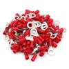 Heschen 100 Pcs Red Vinyl Insulated Electrical Wire Connector RV1.25-6