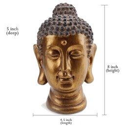 We pay your sales tax Smiling Meditating Buddha Shakyamuni Head Statue 8" Tall Blessing Mercy & Love Peaceful (G16632) Feng Shui Idea