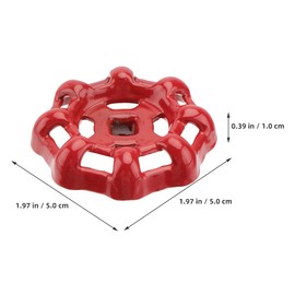 ULTECHNOVO 2pcs Universal Outdoor Faucet Handle, Sillcock Faucet Handle, Metal Hose Bibb Round Wheel Handle Sillcock Wheel Handle for Sillcock, Stopcocks and Valves, 7x7mm, Red